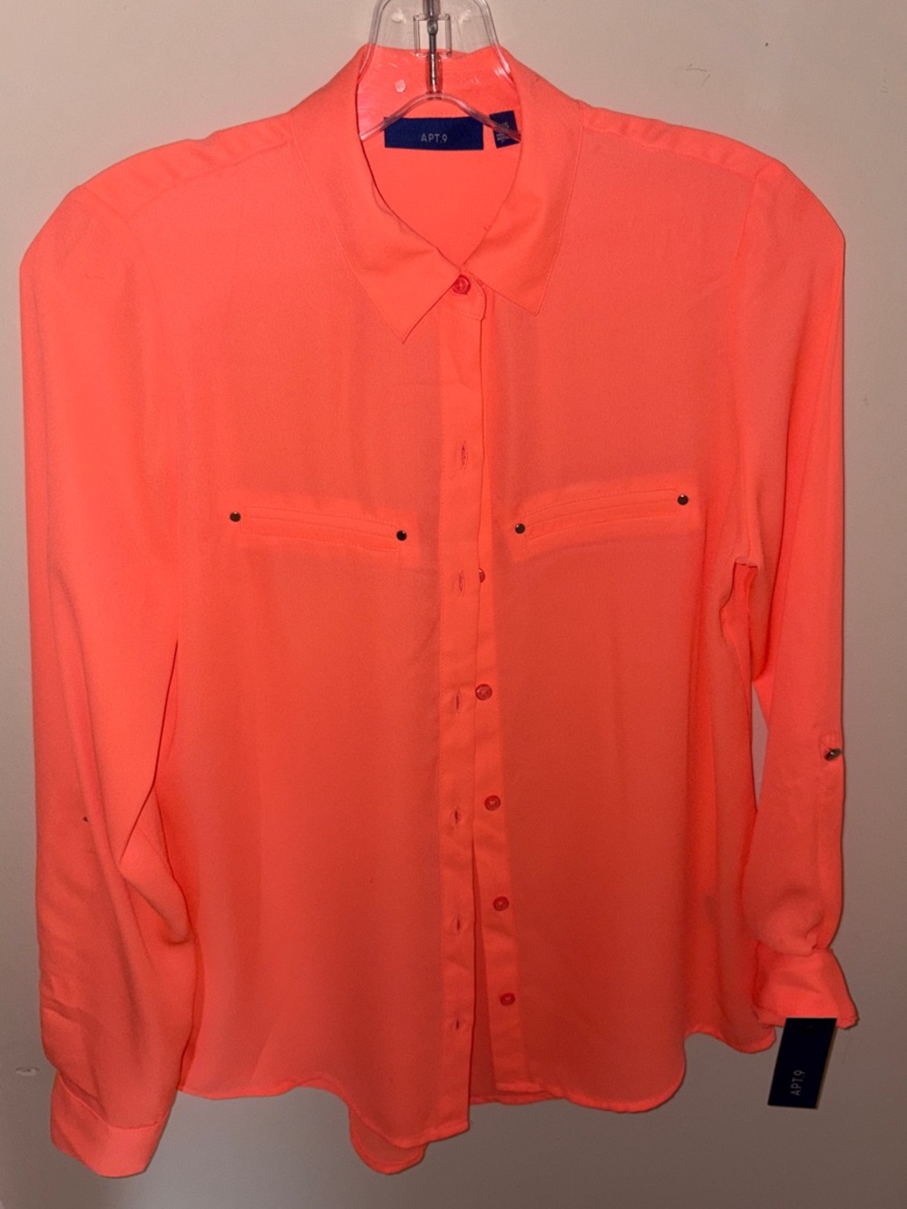 Apt. 9 Women’s Neon Long-Sleeve Button-Down Shirt